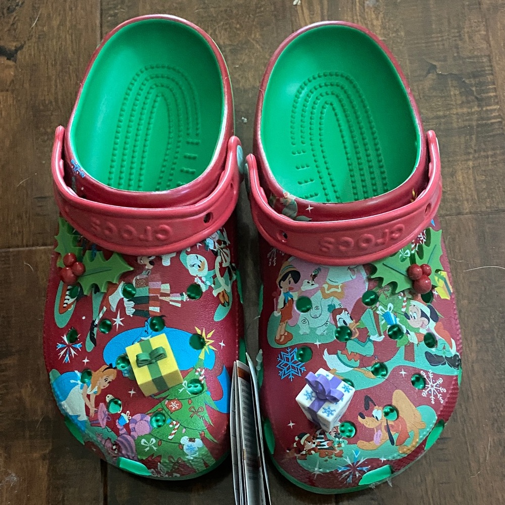 CROCS Festive Red and Green Mules